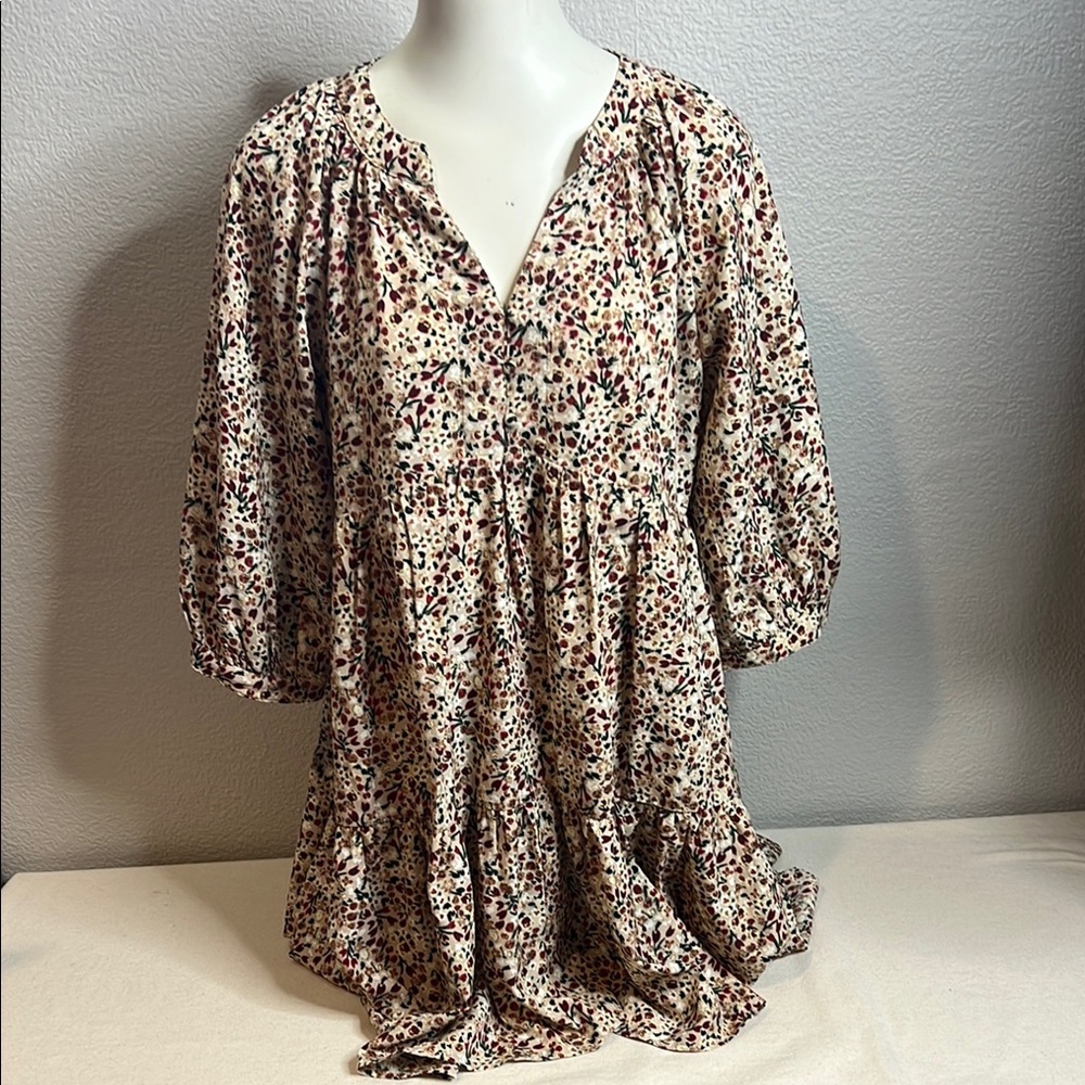 Entro Floral Babydoll Mini Dress – Size Large